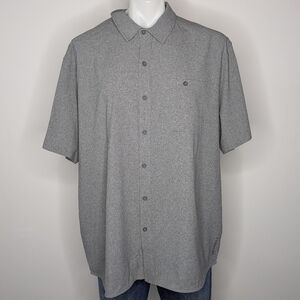 NWT Merrell Grey Short Sleeve Casual Collared Button Up Shirt XXL